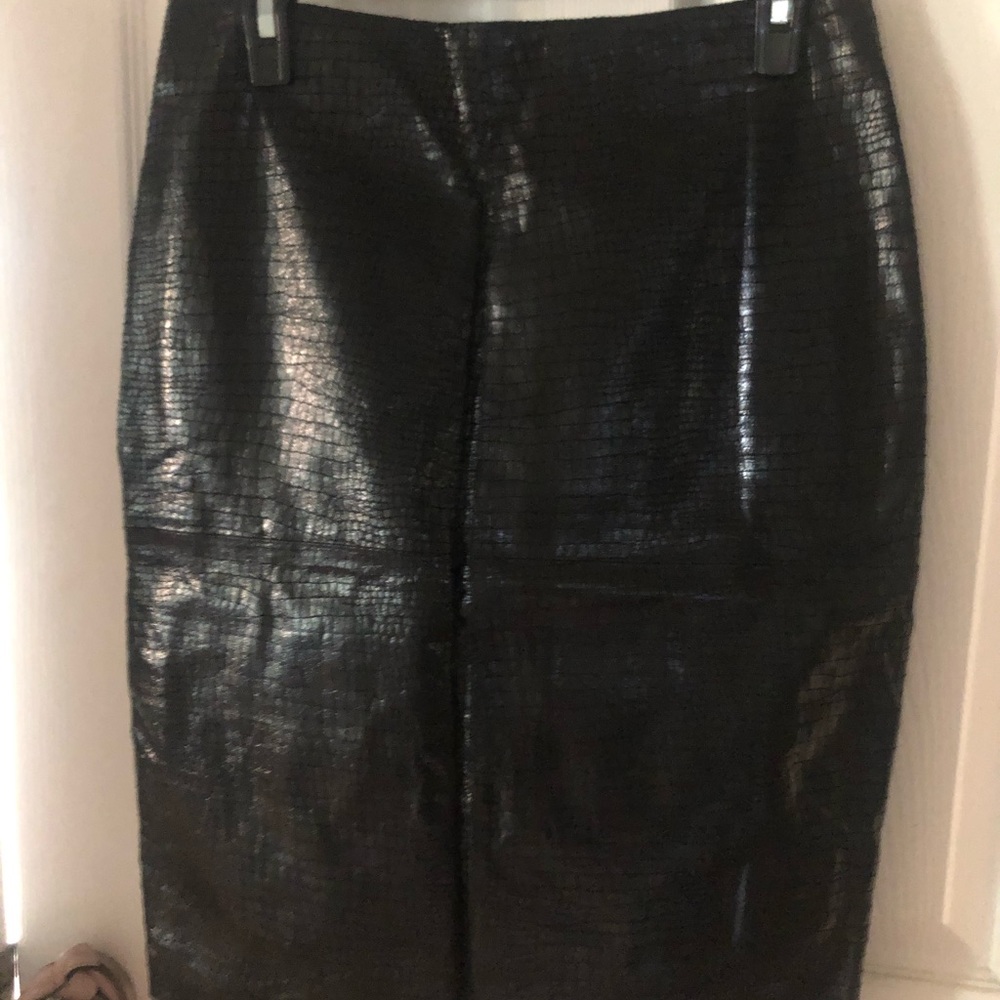 Croc pattern, genuine Leather pencil skirt